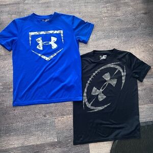 Under Armour Kids' Blue and Black Short Sleeve Tees